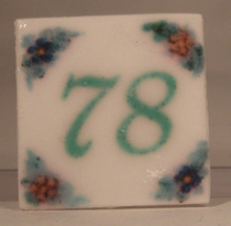 Ceramic House Numbers #78 "Cottage" by Eurosia